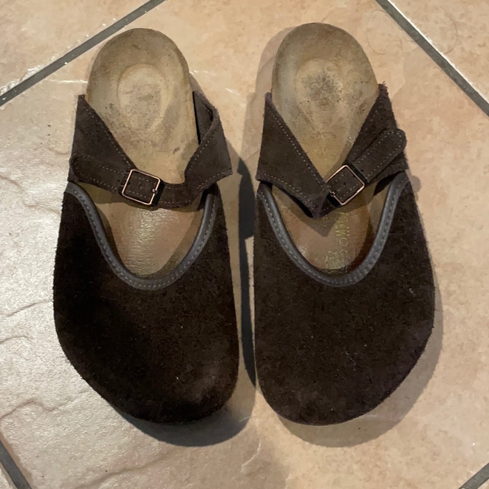Chocolate Brown Birkenstock Mary Jane Clogs